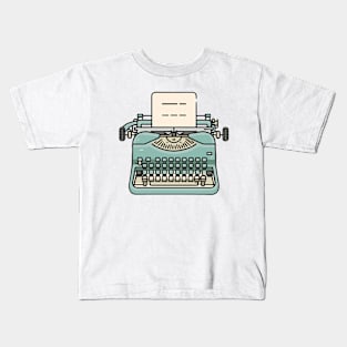 Line art of a typewriter Kids T-Shirt